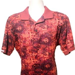 Page & Tuttle Vintage Men’s Polo Red Floral Large